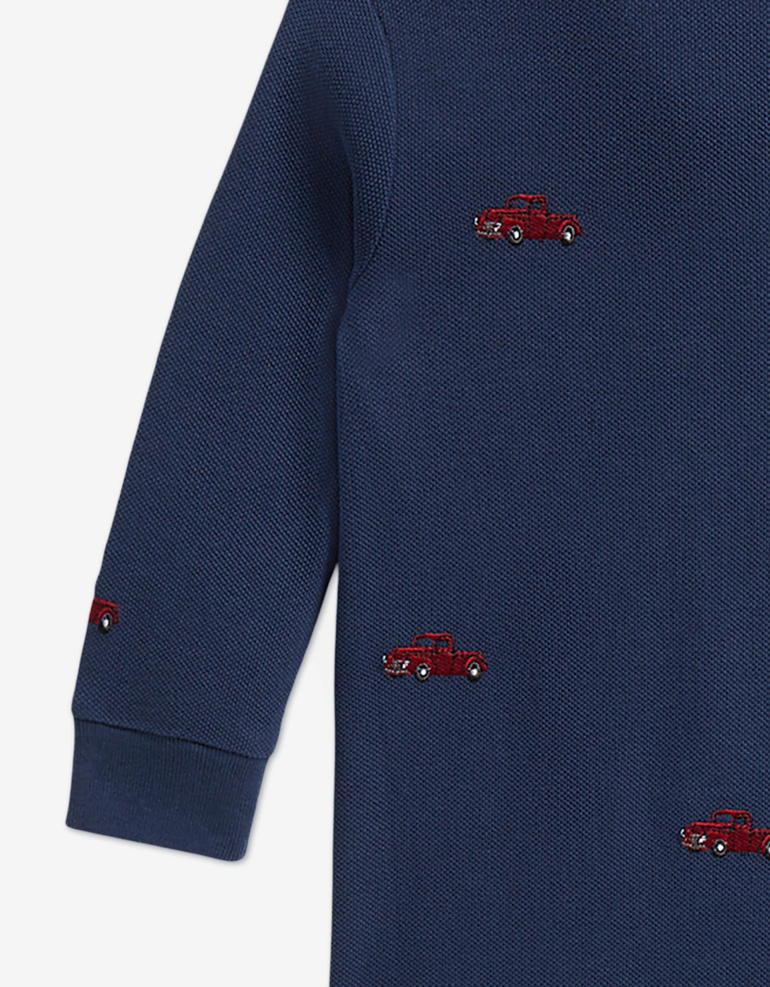 Ralph Lauren Baby Boys Polo Romper in Navy