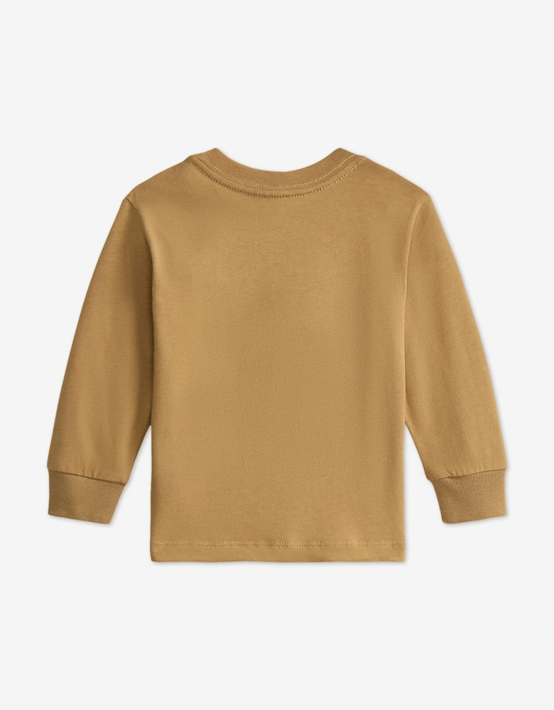 Ralph Lauren Baby Boys Polo Bear Long Sleeve T-Shirt in Beige