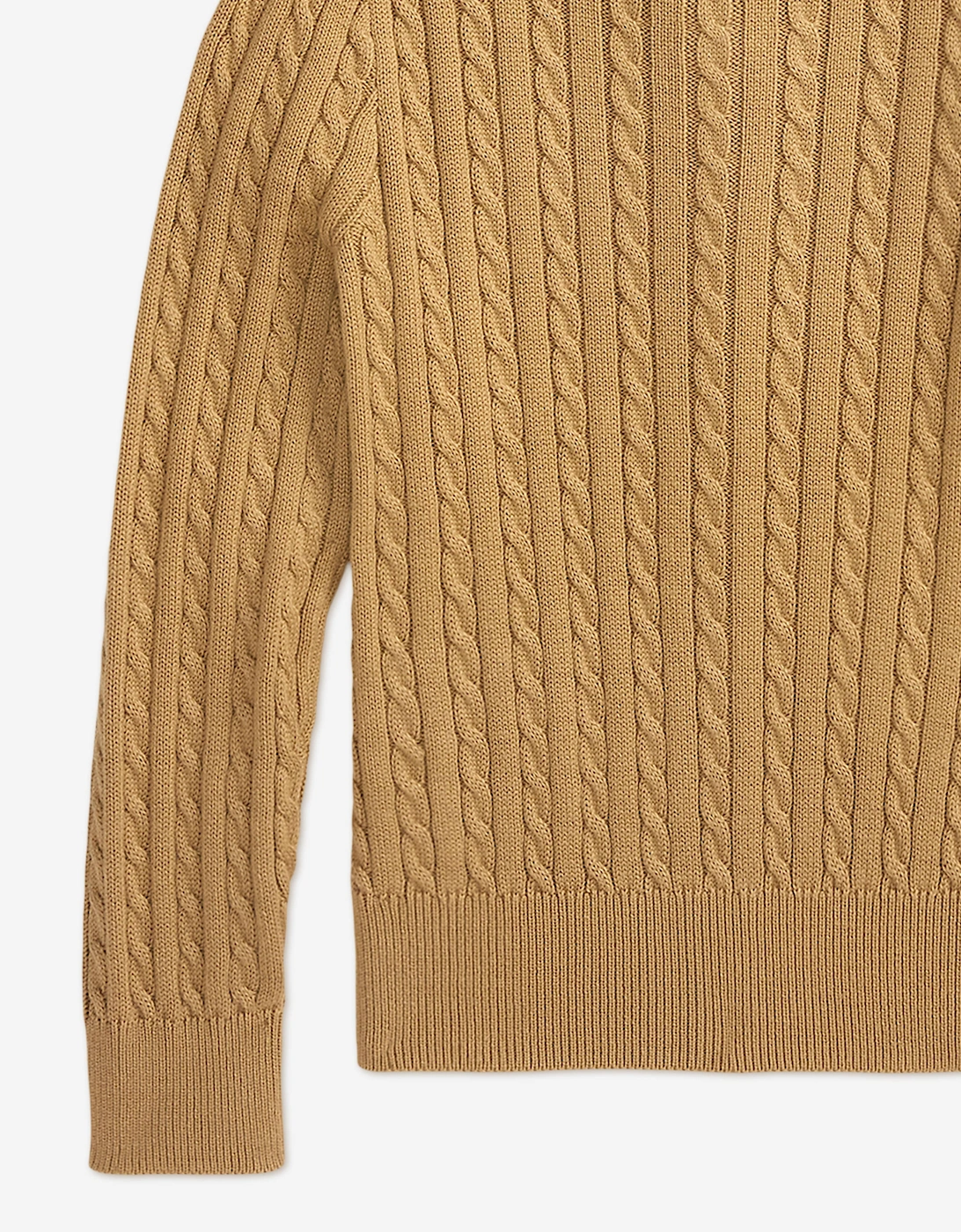 Ralph Lauren Girls Mini Cable Knit Bear Cardigan in Beige