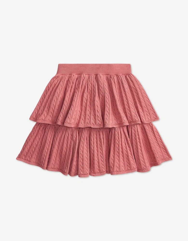 Ralph Lauren Girls Cable Knit Skirt in Pink