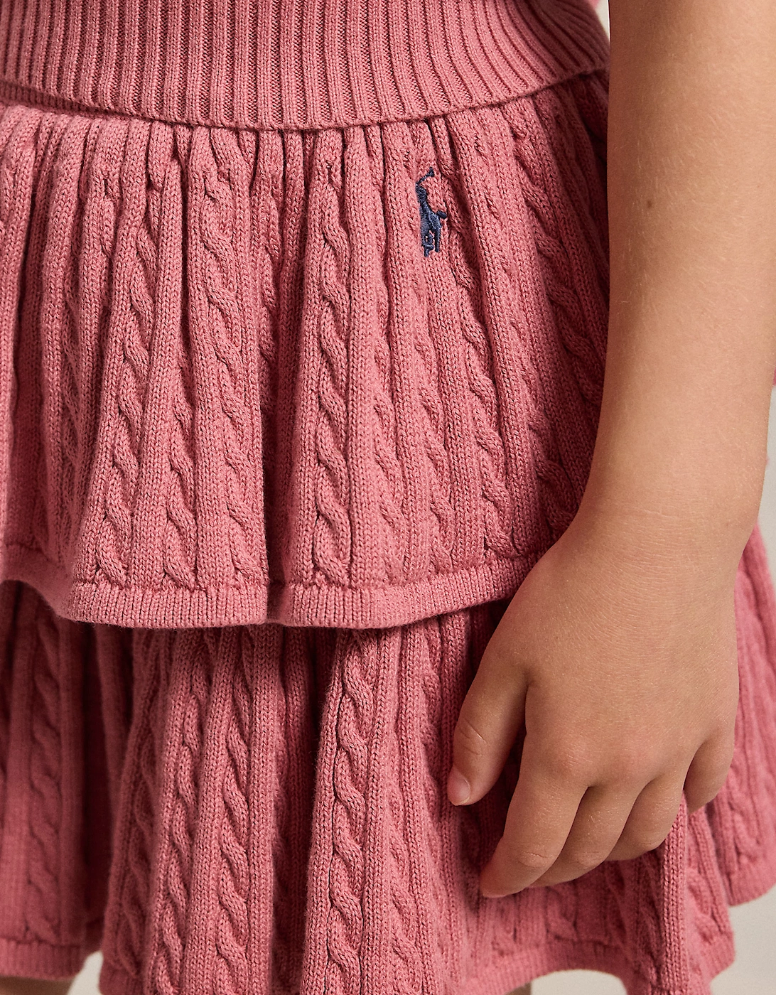 Ralph Lauren Girls Cable Knit Skirt in Pink