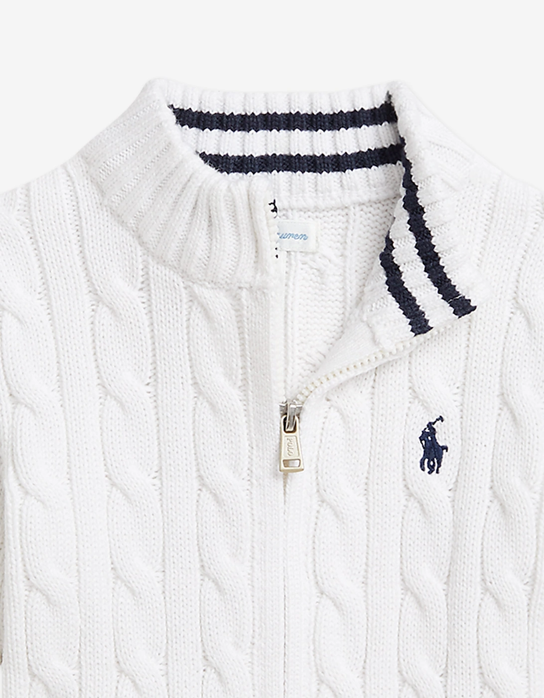Ralph Lauren Baby Boys Cable Knit Cardigan in White