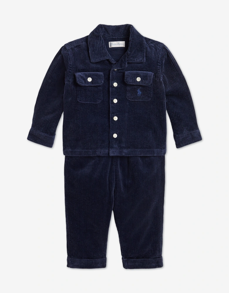 Ralph Lauren Baby Boys Corduroy Trouser Set in Navy