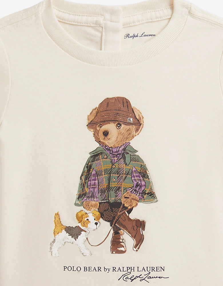 Ralph Lauren Baby Girls Polo Bear T-Shirt in Ivory