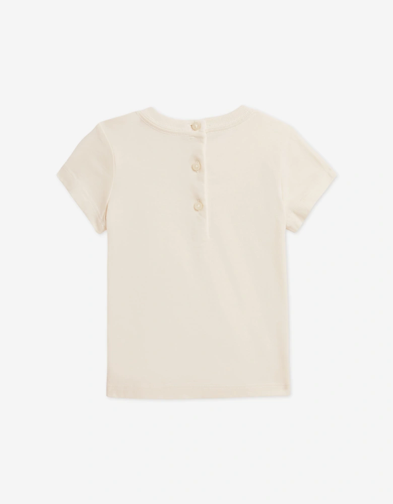Ralph Lauren Baby Girls Polo Bear T-Shirt in Ivory