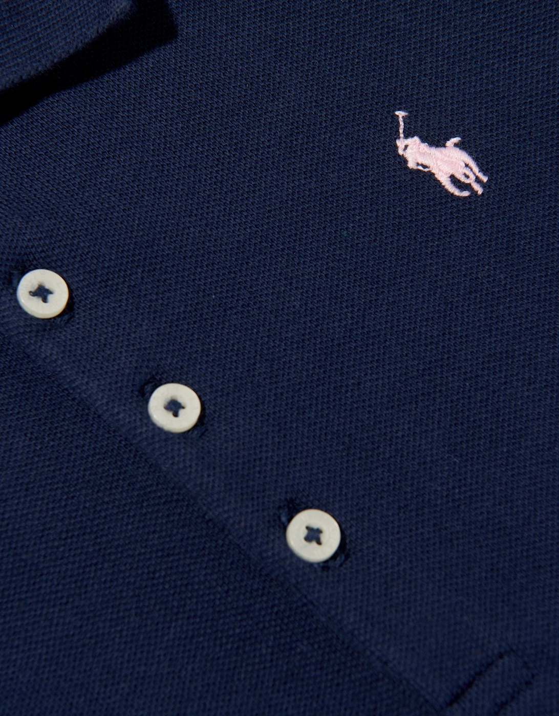 Ralph Lauren Girls Cotton Logo Polo Dress in Navy