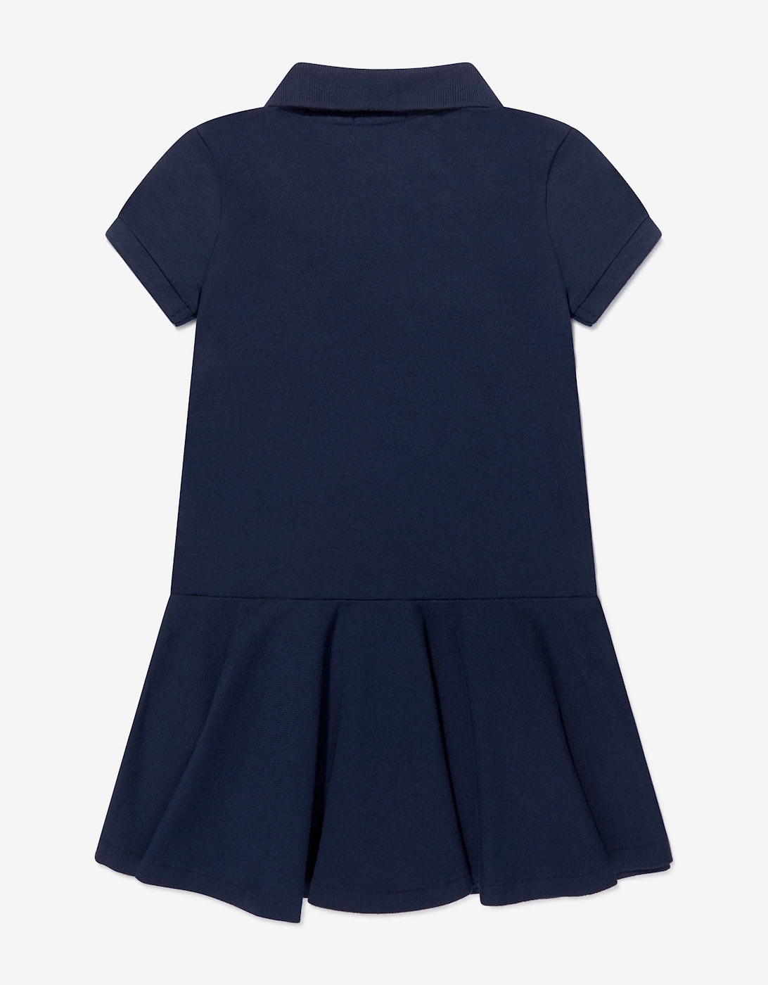 Ralph Lauren Girls Cotton Logo Polo Dress in Navy