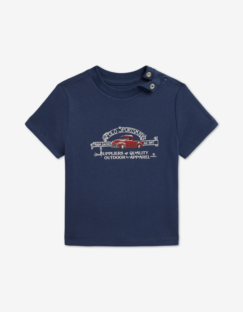 Ralph Lauren Baby Boys Polo Sportsman T-Shirt in Navy