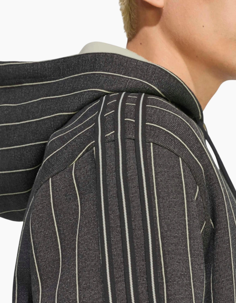 Adidas Mens Hoodie Pinstripes Pullover Fleece Casual Hooded Sweatshirt