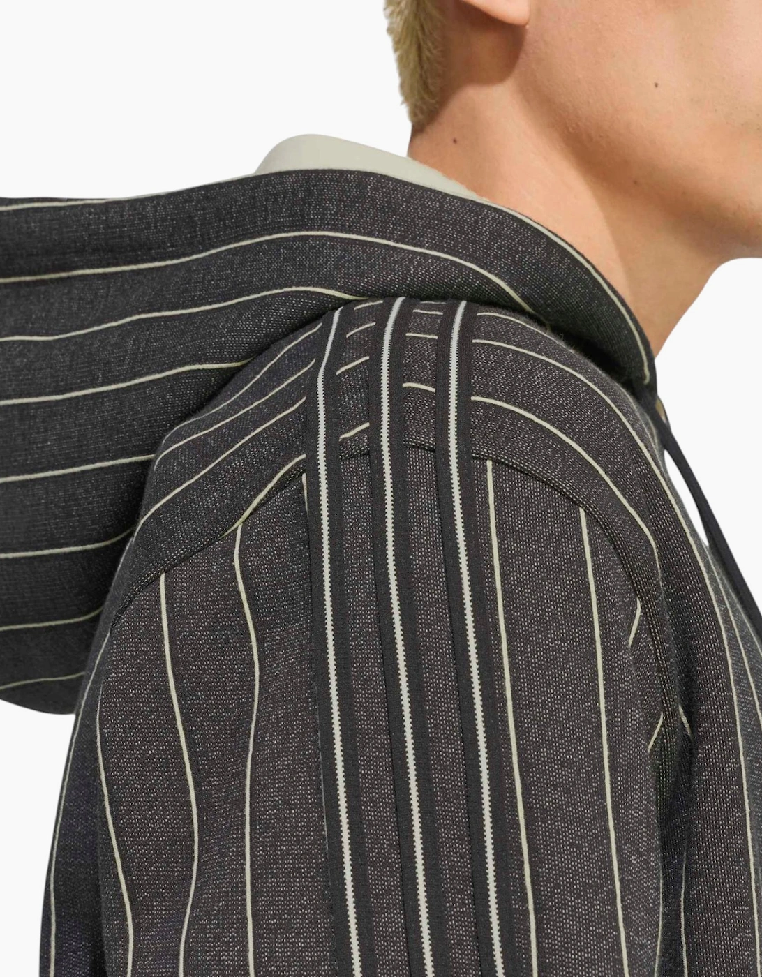 Adidas Mens Hoodie Pinstripes Pullover Fleece Casual Hooded Sweatshirt