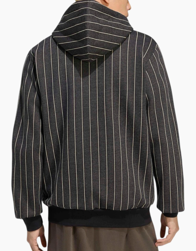 Adidas Mens Hoodie Pinstripes Pullover Fleece Casual Hooded Sweatshirt