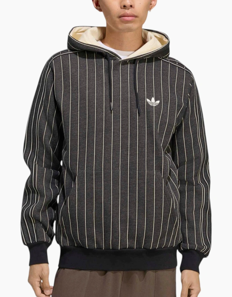 Adidas Mens Hoodie Pinstripes Pullover Fleece Casual Hooded Sweatshirt