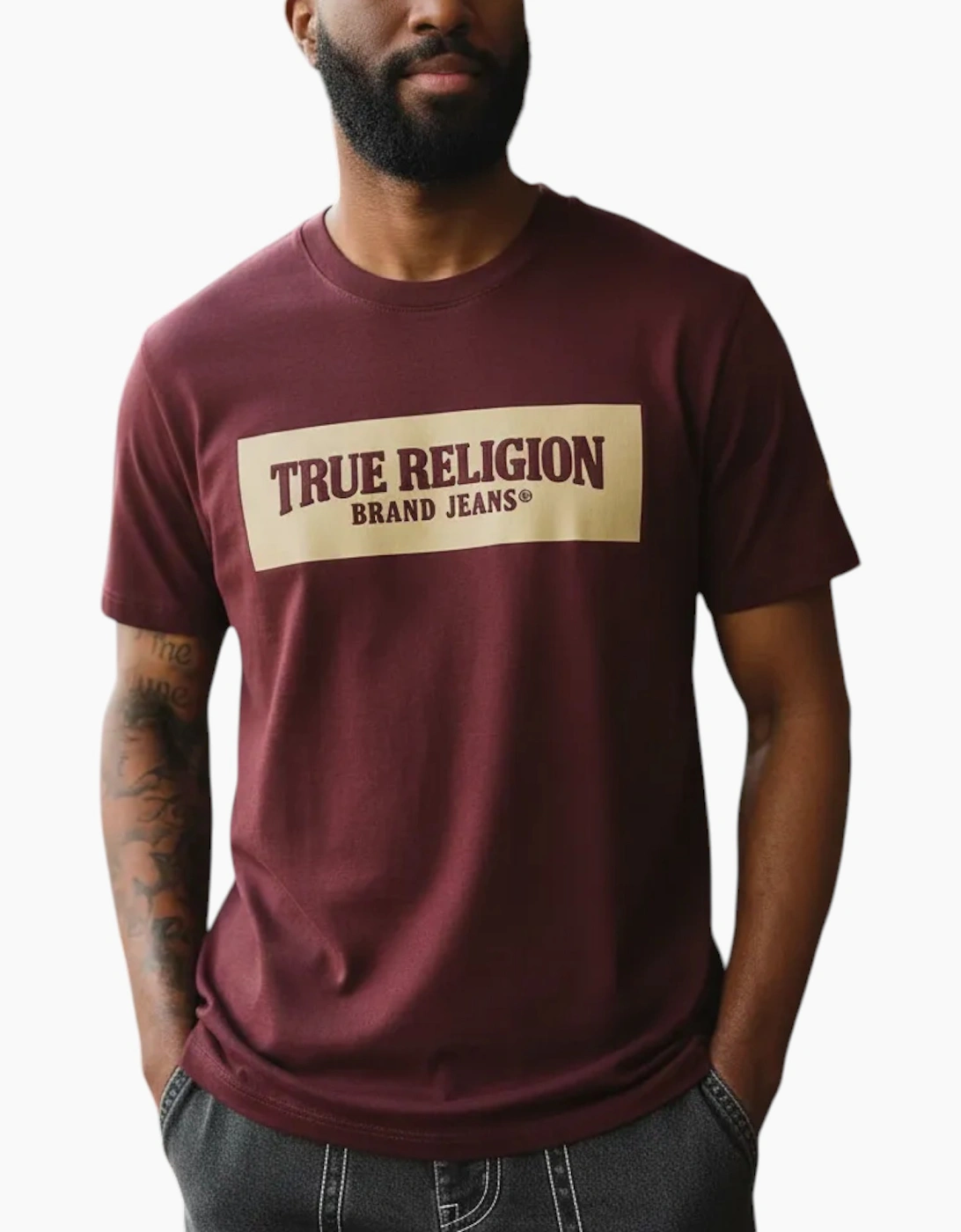 True Religion Men's True Religion 700165 Mens T Shirts Cotton Tee - Red