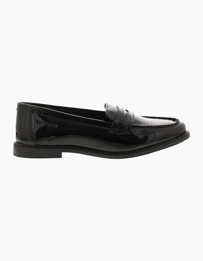 Hush Puppies Womens Shoes Flat Vienna Leather black patent UK Size