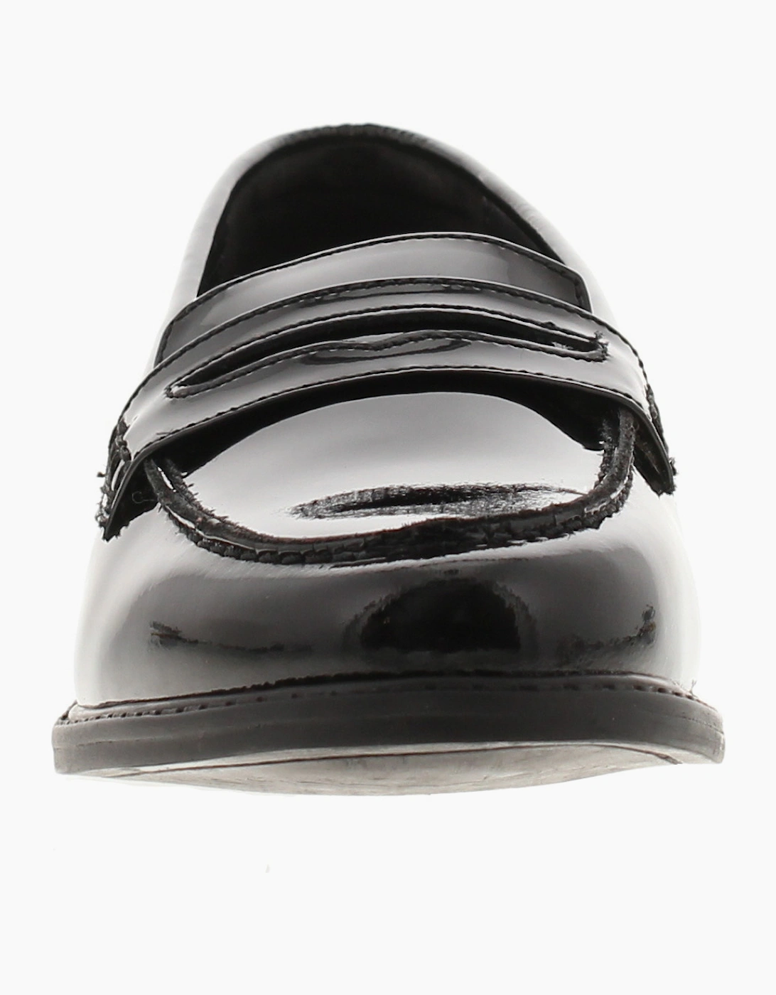 Hush Puppies Womens Shoes Flat Vienna Leather black patent UK Size