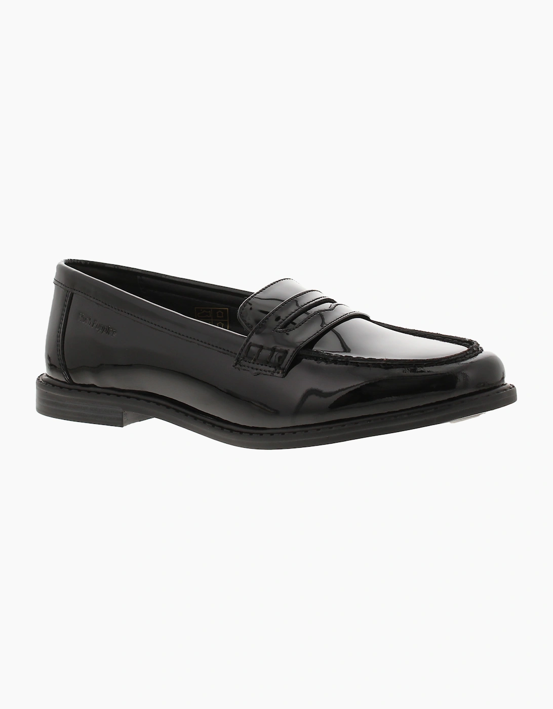 Hush Puppies Womens Shoes Flat Vienna Leather black patent UK Size