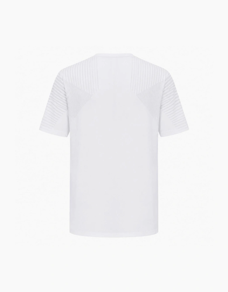 Hugo Boss Men's White Slim Fit Active T-shirt with reflective details