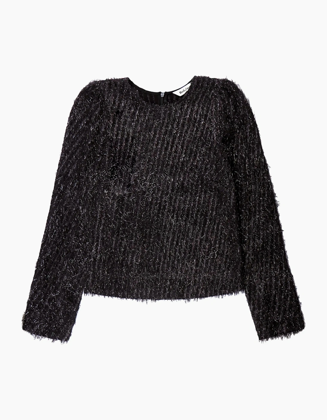 Black Tinsel Long-Sleeved Top
