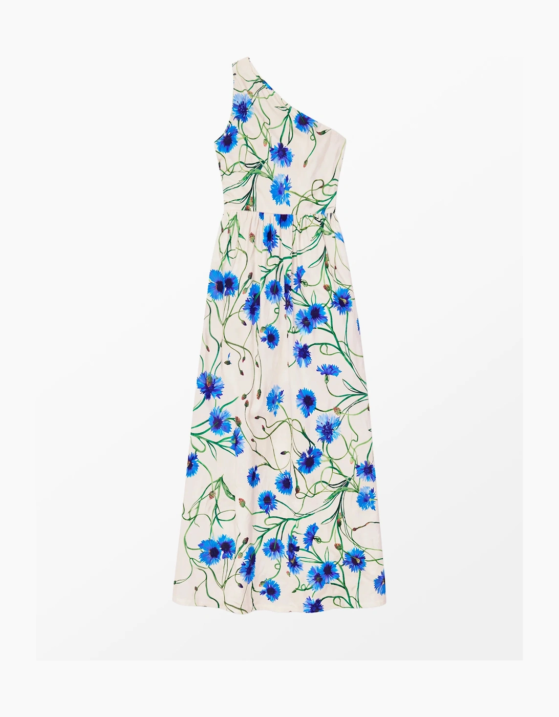 Aubrey Clematis Print One Shoulder Dress