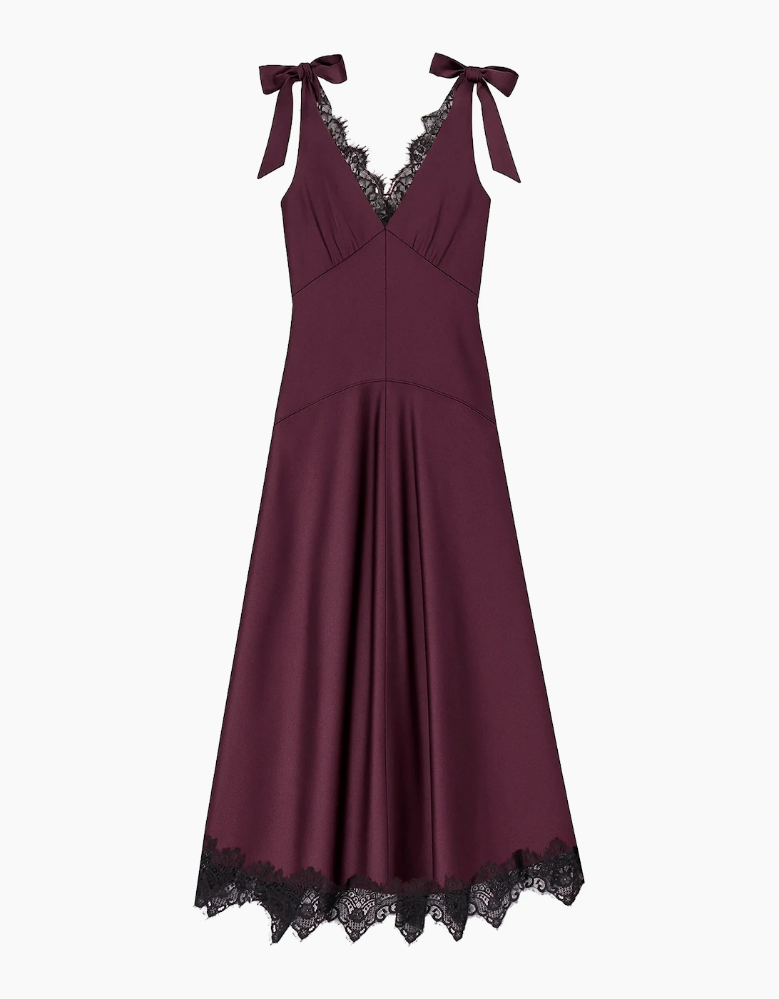 Bronte Plum Lace Trim Detail Dress