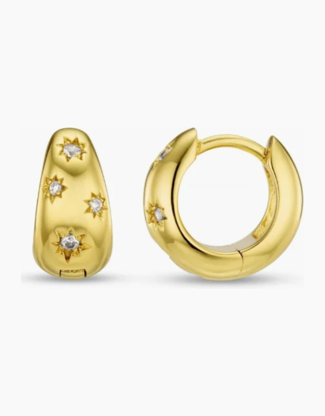 Orelia Unisex Gold Crystal Engraved Starburst