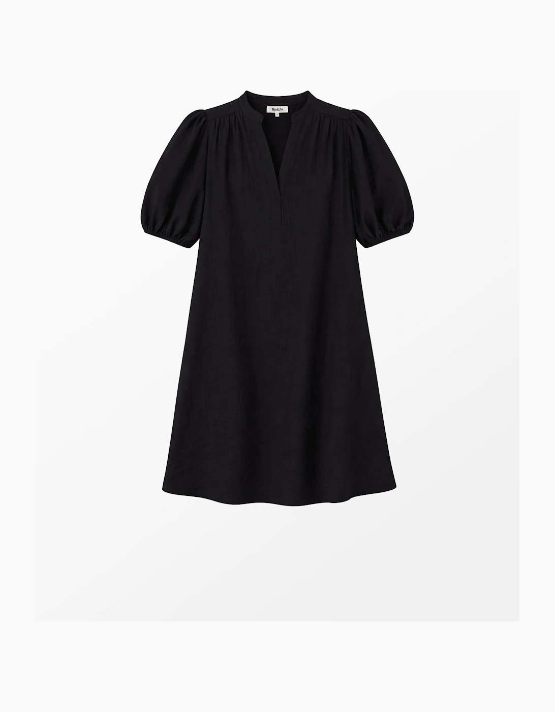Black Puff Sleeve Short Dress