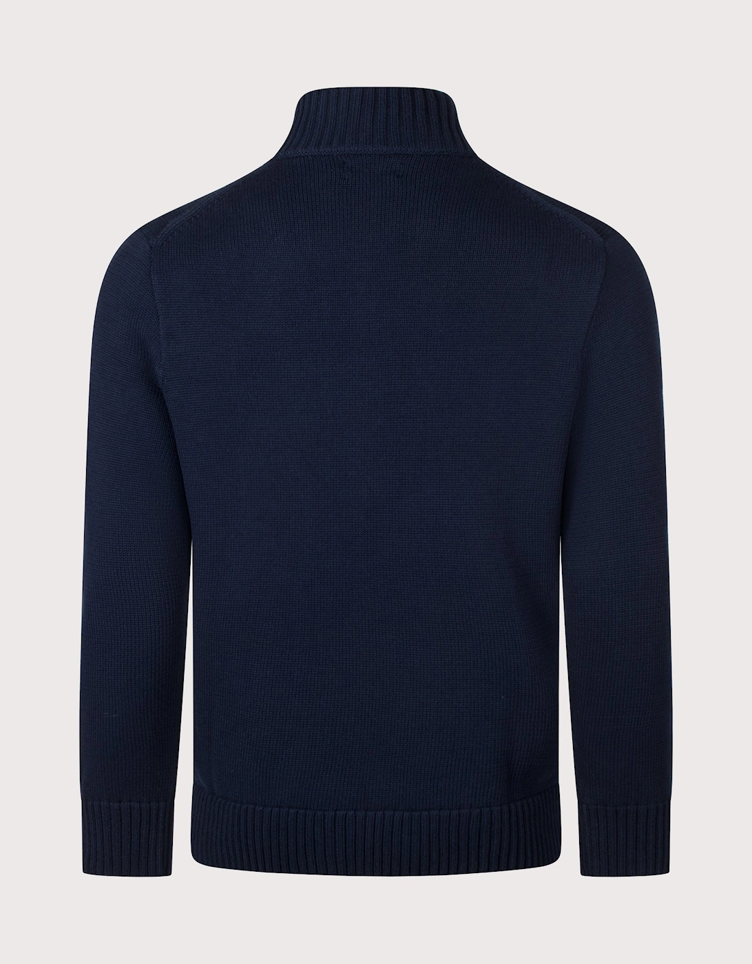 Mesh-Knit Cotton Quarter Zip Jumper