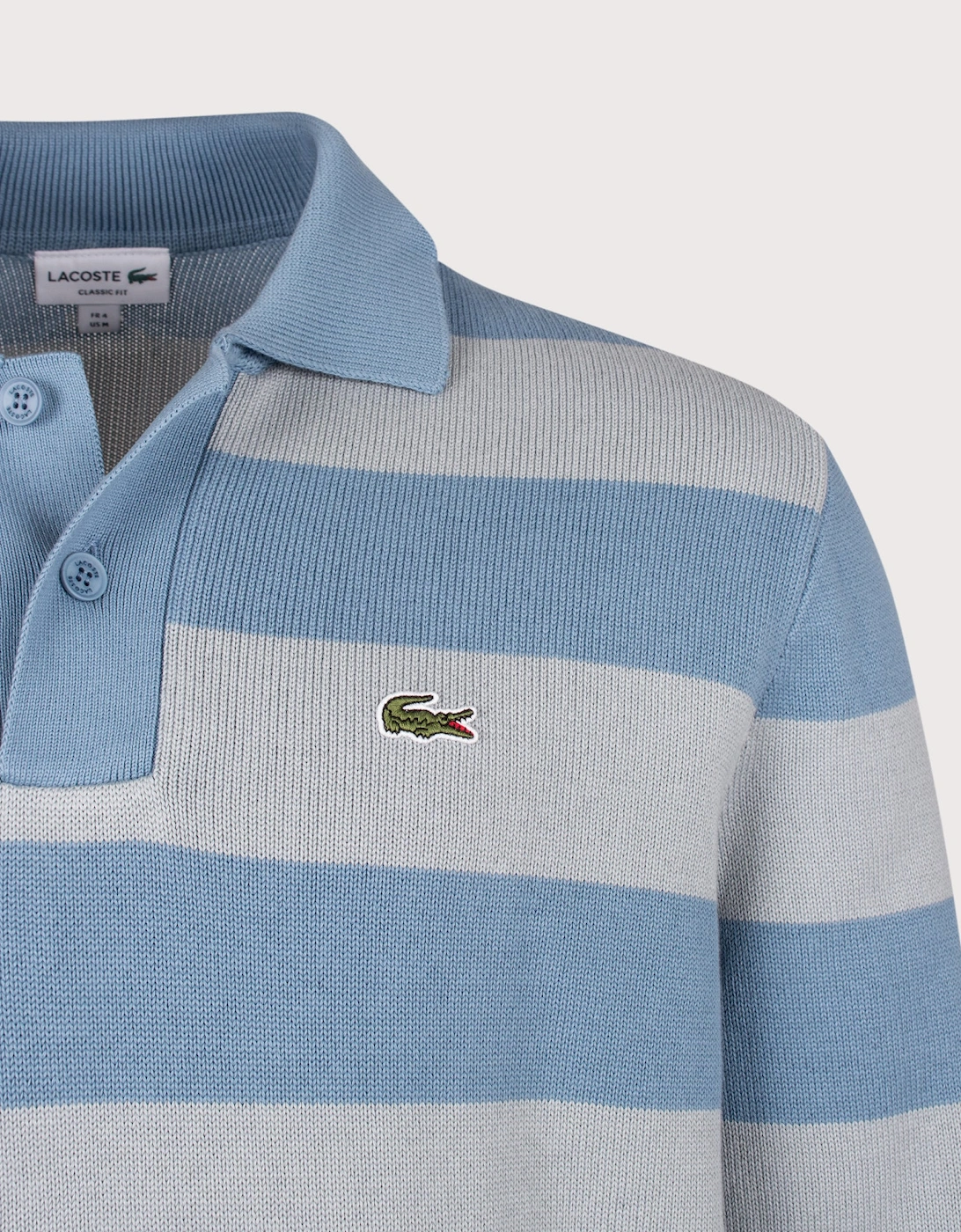 Classic Fit Long Sleeve Knitted Polo Shirt