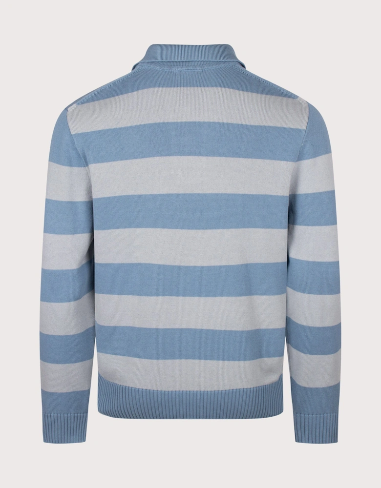 Classic Fit Long Sleeve Knitted Polo Shirt