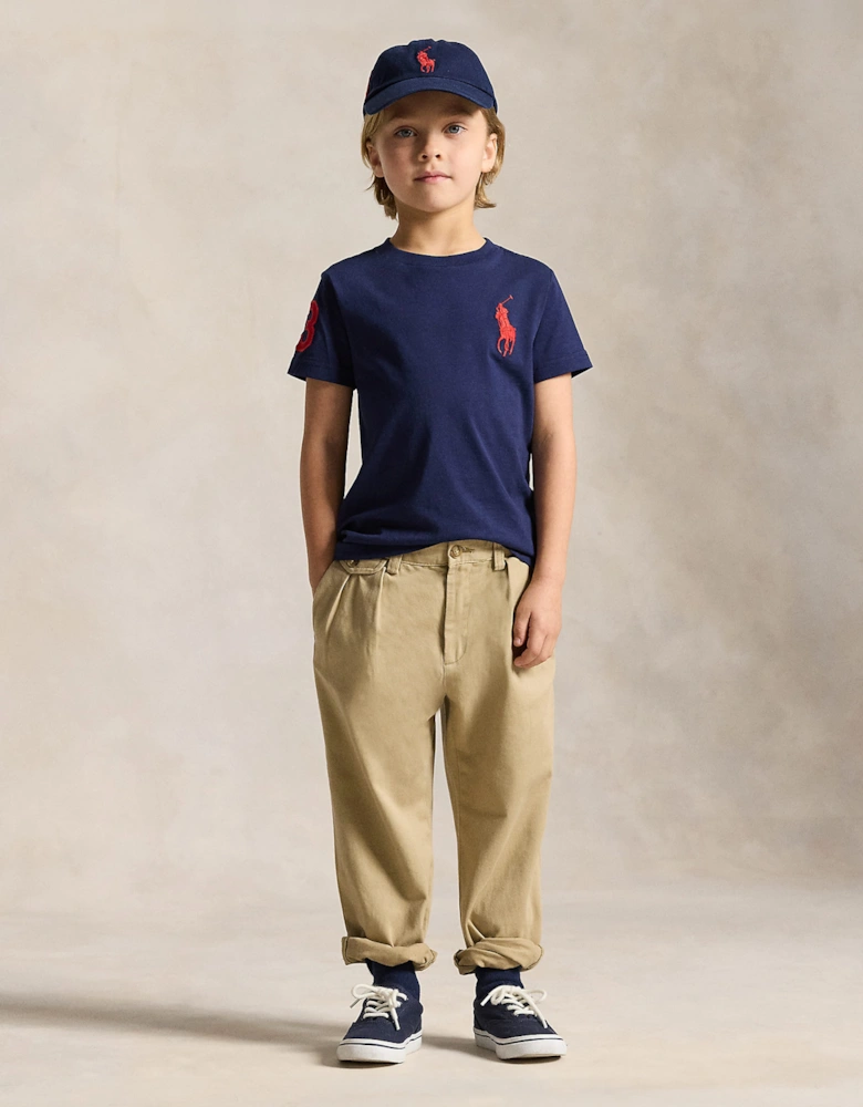 Ralph Lauren Boys Jersey Logo T-Shirt in Navy