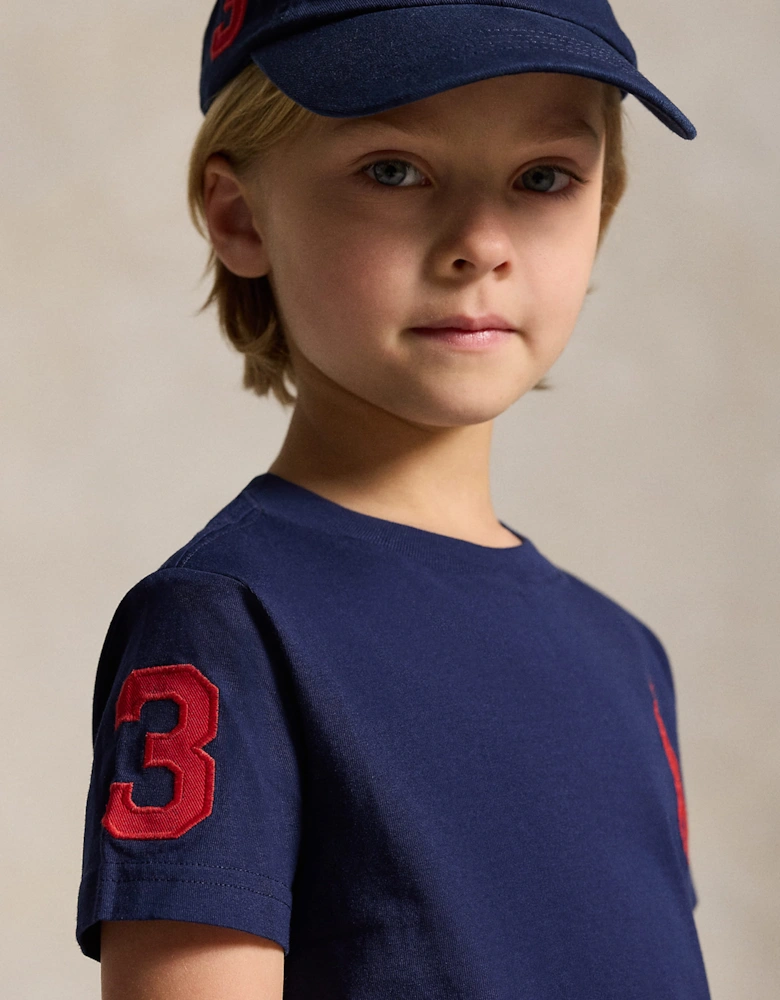Ralph Lauren Boys Jersey Logo T-Shirt in Navy