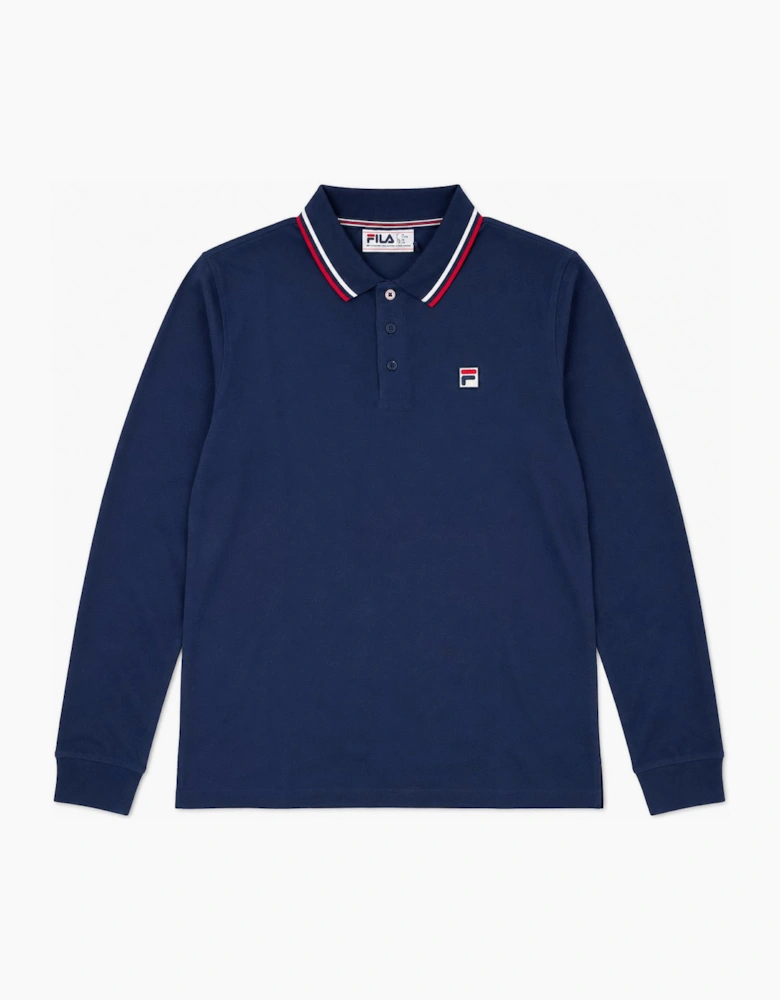 Fila Monte Tipped Collar Polo Shirt Fila Navy/Fila Red/White