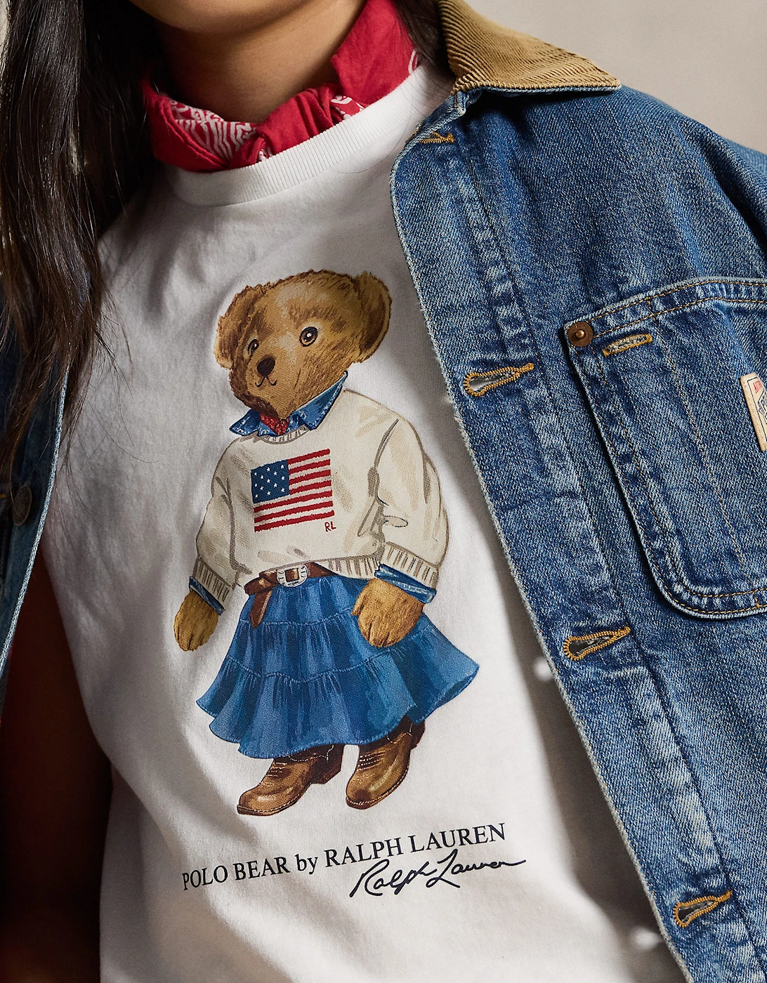 Ralph Lauren Girls Polo Bear T-Shirt in White