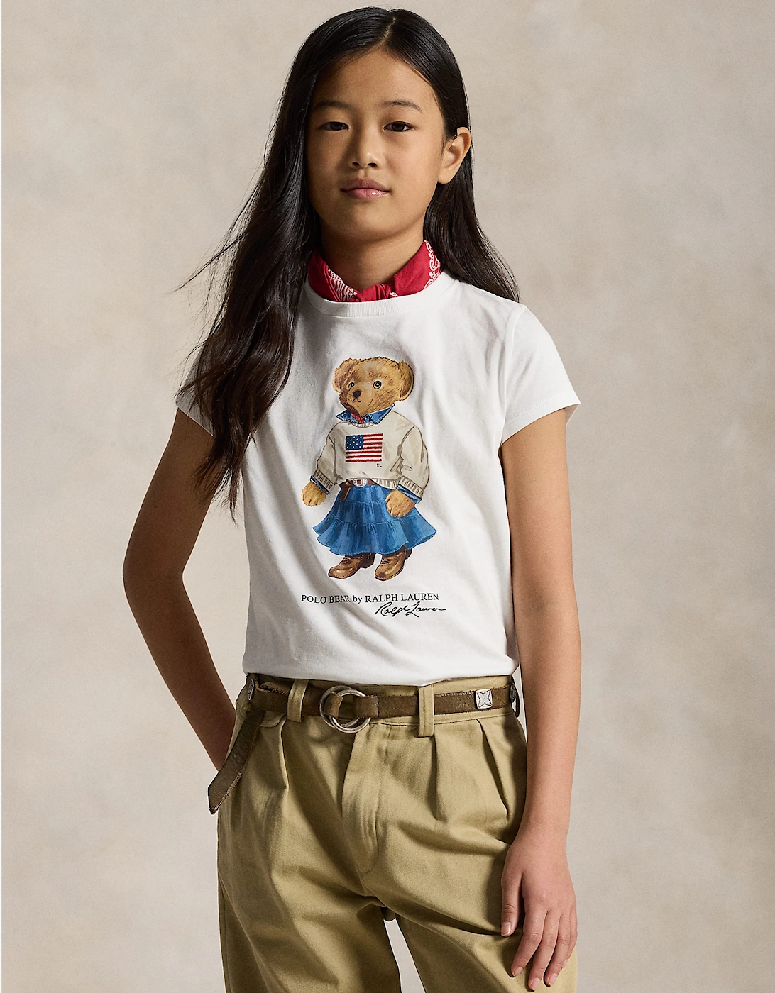 Ralph Lauren Girls Polo Bear T-Shirt in White