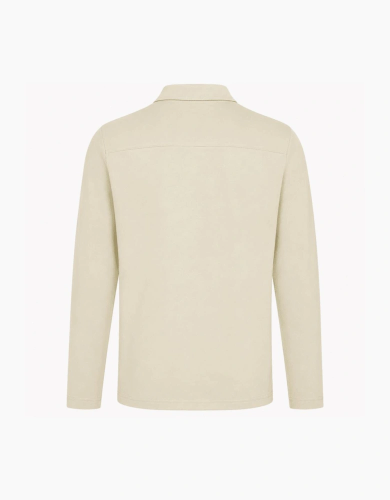 Hugo Boss Men's Beige Interlock Long Sleeved Polo Shirt