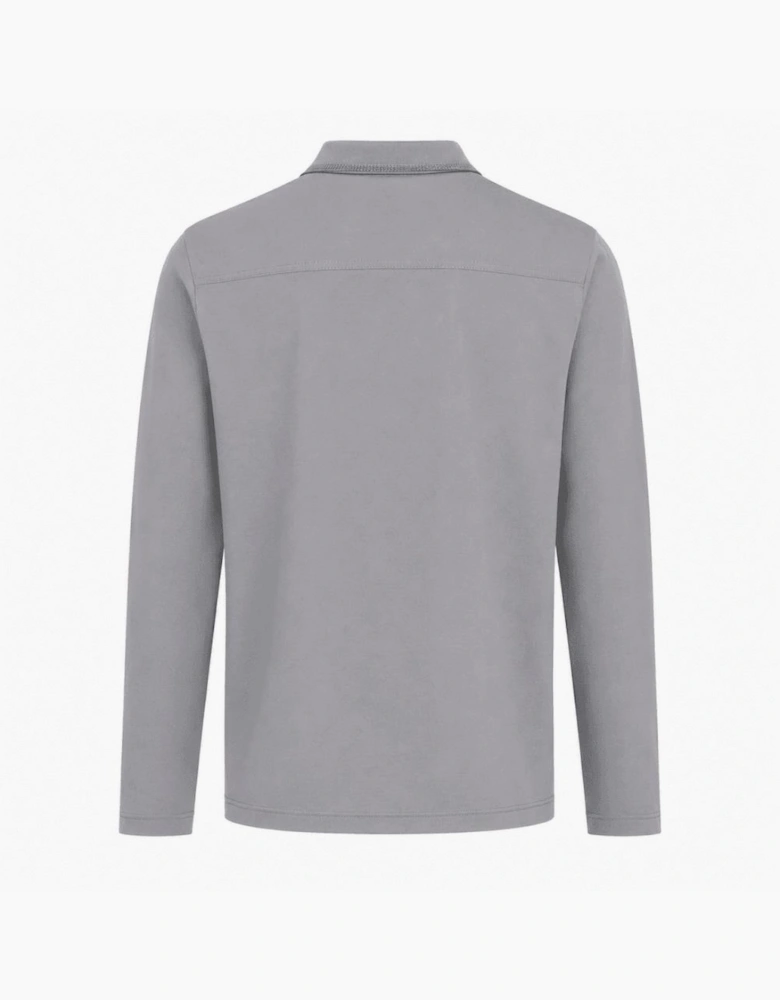 Hugo Boss Men's Grey Interlock Long Sleeved Polo Shirt