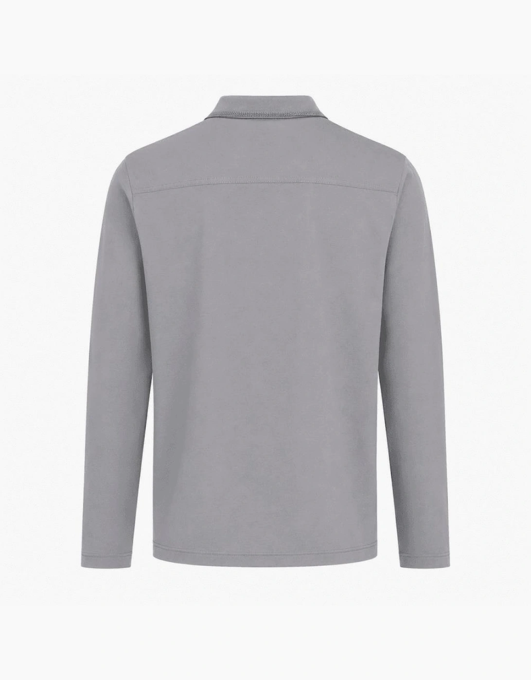 Hugo Boss Men's Grey Interlock Long Sleeved Polo Shirt