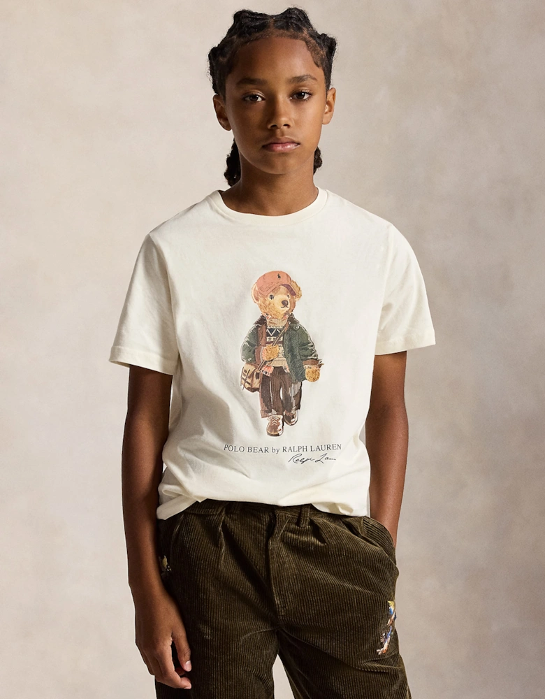 Ralph Lauren Boys Polo Bear T-Shirt in Ivory