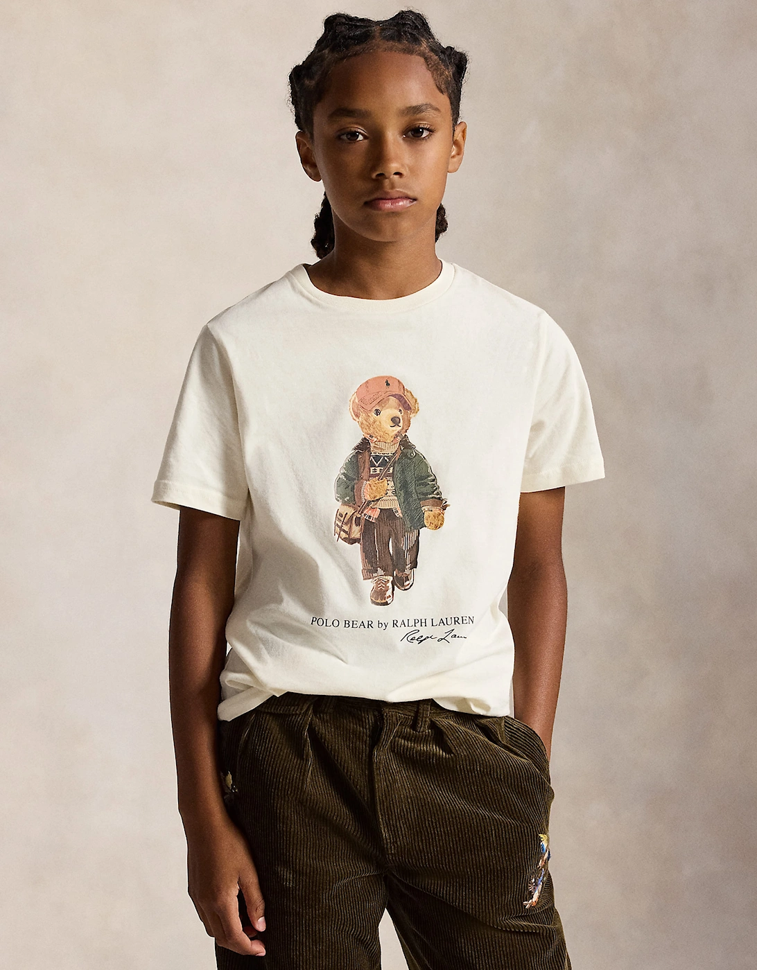 Ralph Lauren Boys Polo Bear T-Shirt in Ivory