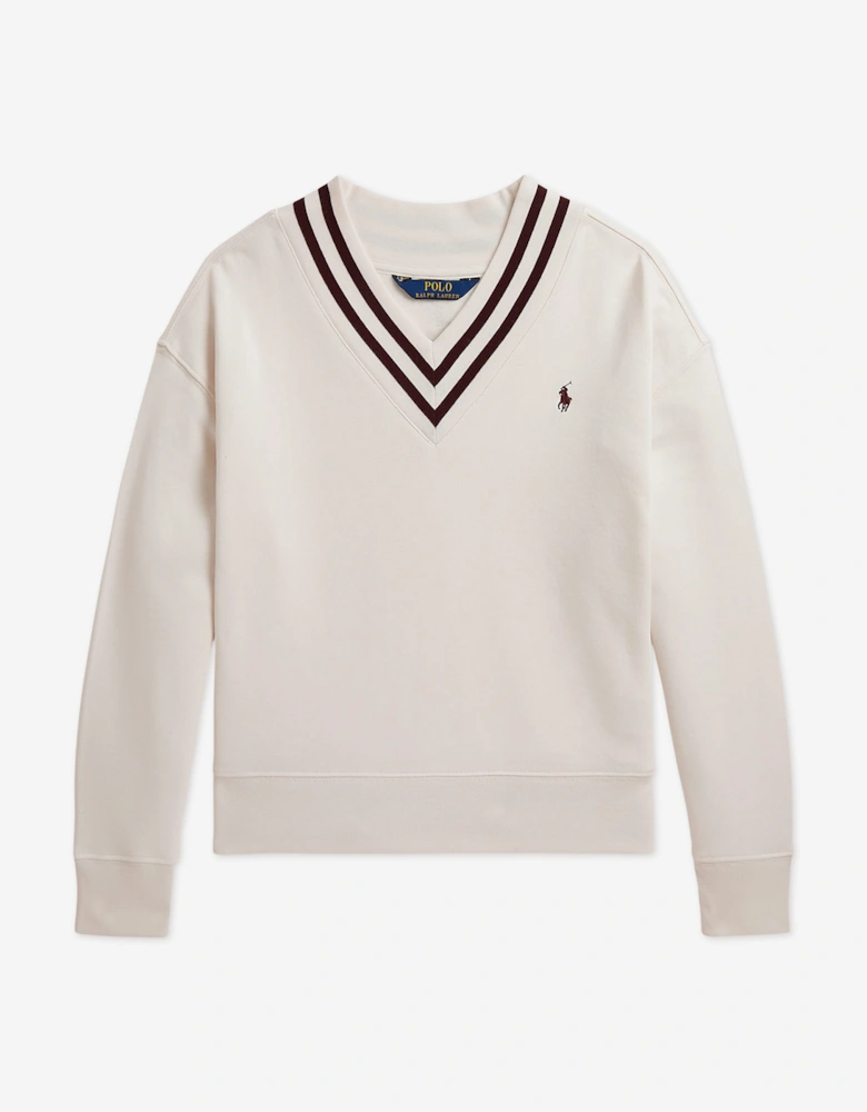 Ralph Lauren Girls Varsity Sweatshirt in Ivory