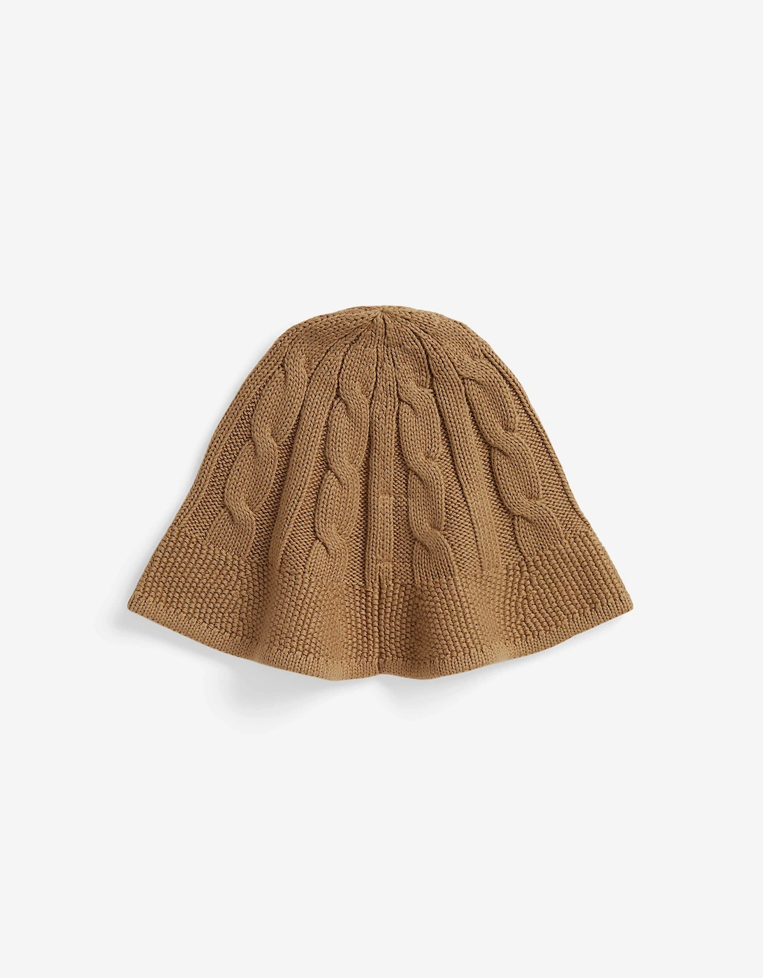 Ralph Lauren Girls Cable Knit Bucket Hat in Beige