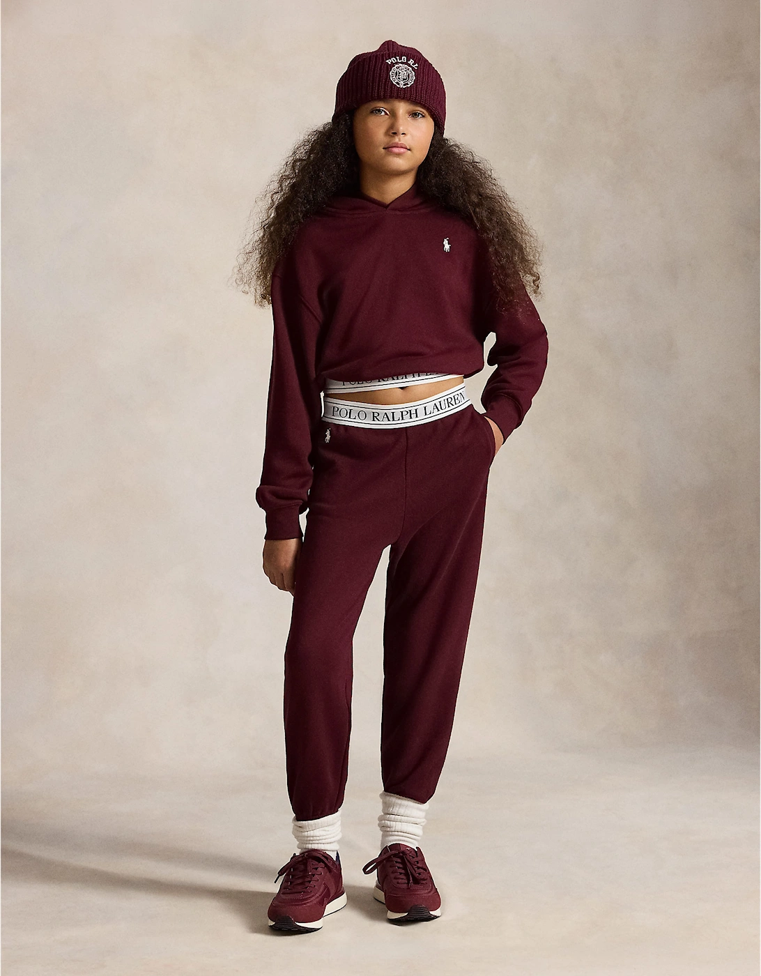 Ralph Lauren Girls Logo Joggers in Red