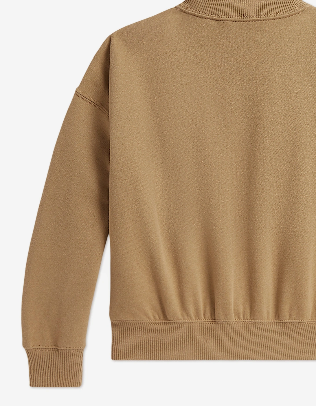 Ralph Lauren Girls High Neck Sweatshirt in Beige