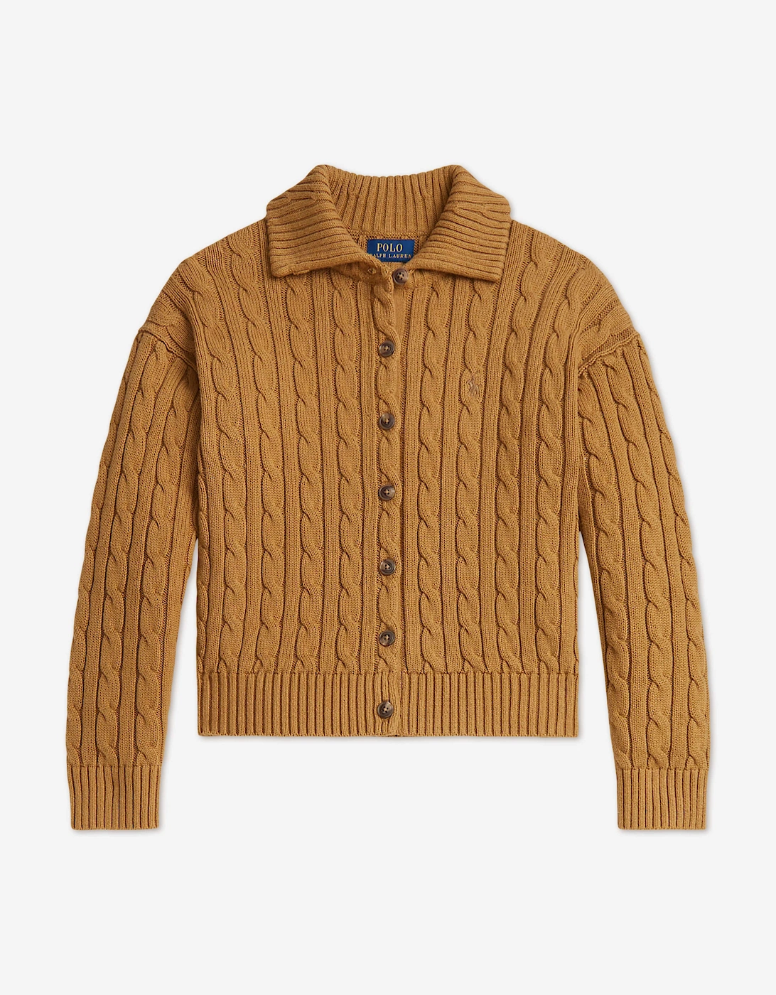 Ralph Lauren Girls Cable Knit Cardigan in Beige