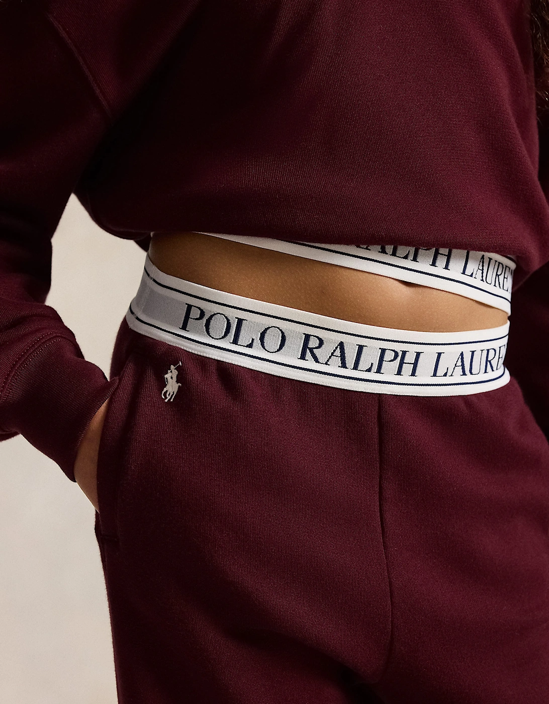 Ralph Lauren Girls Logo Joggers in Red