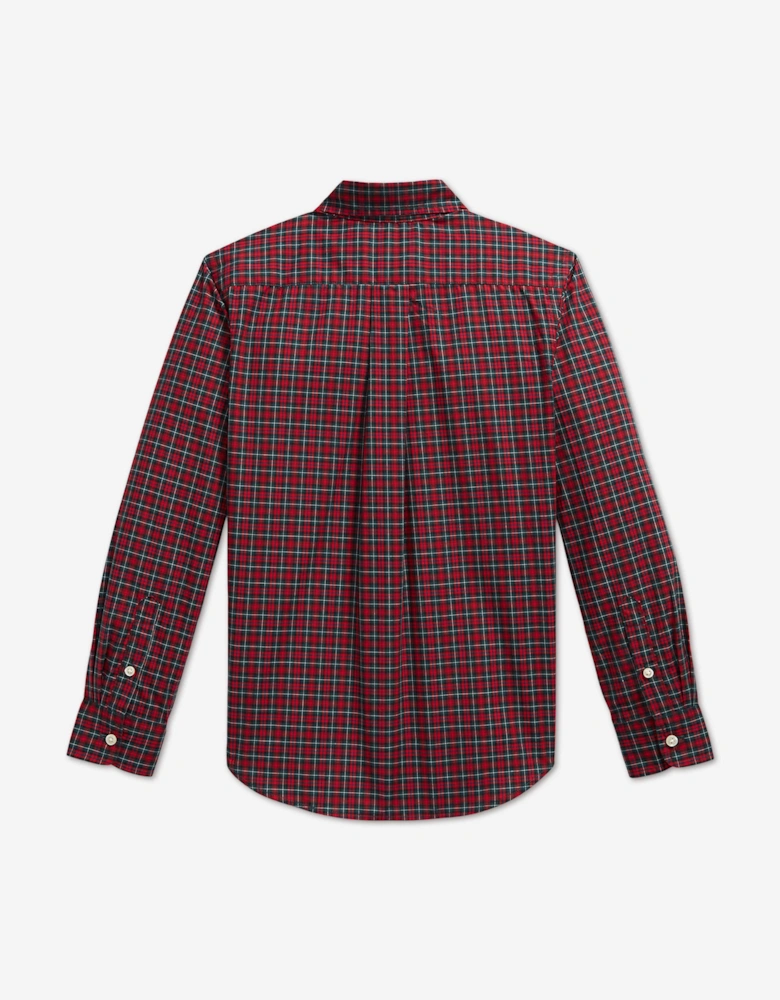 Ralph Lauren Boys Checked Poplin Shirt in Red