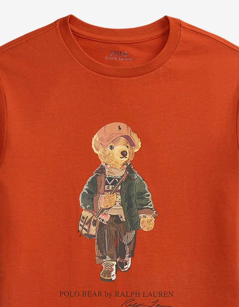 Ralph Lauren Boys Polo Bear T-Shirt in Orange