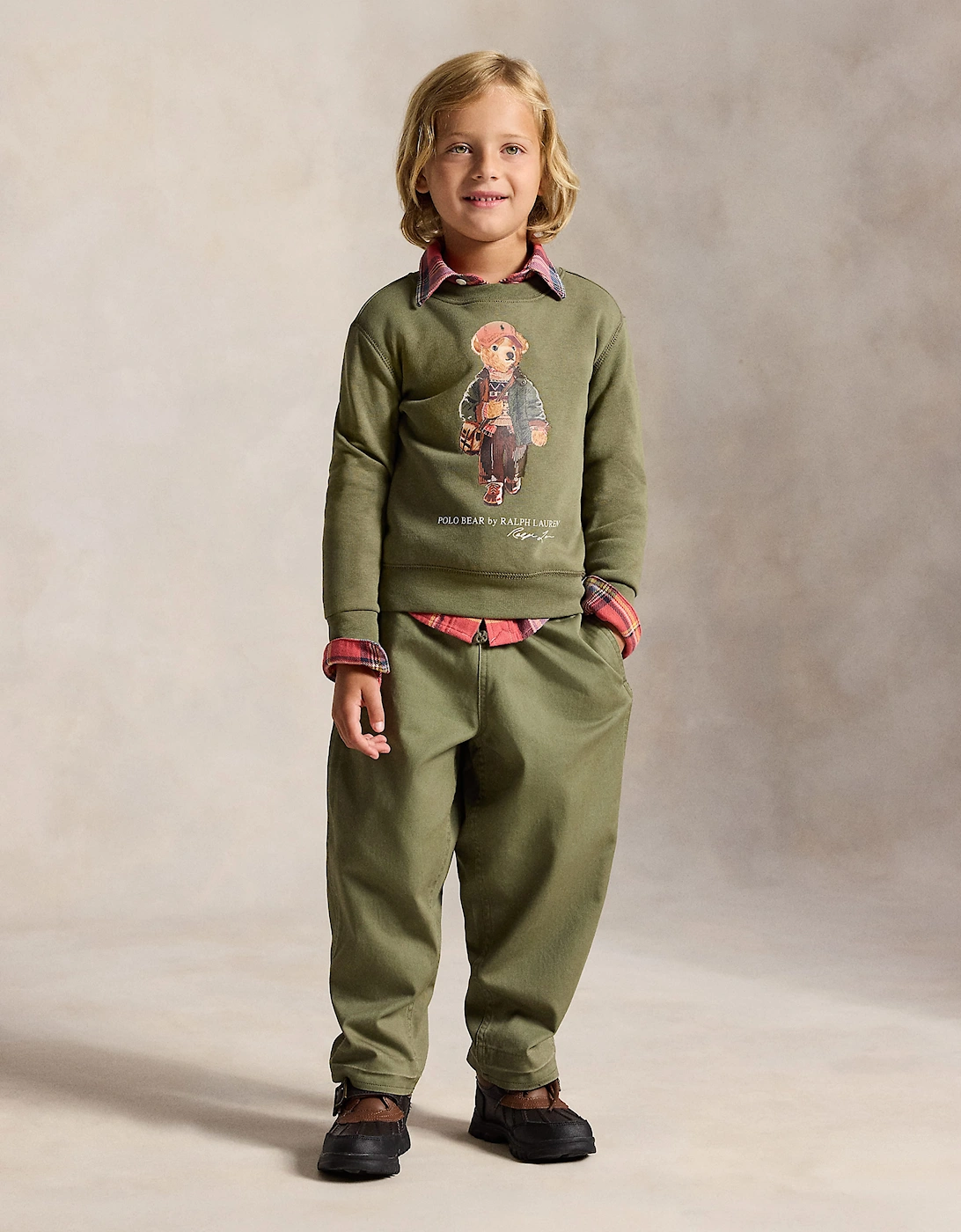 Ralph Lauren Boys Polo Bear Sweatshirt in Green