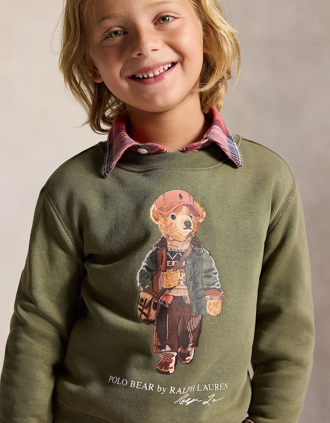 Ralph Lauren Boys Polo Bear Sweatshirt in Green