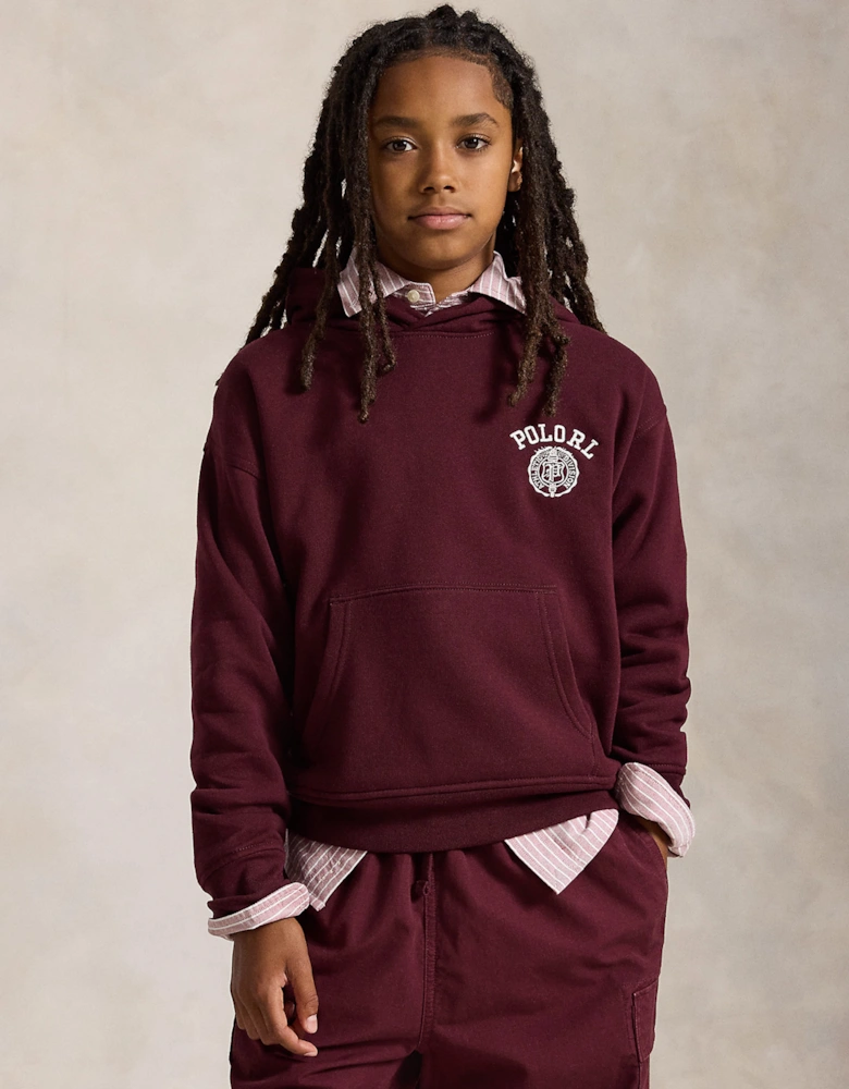 Ralph Lauren Boys Polo Logo Hoodie in Red